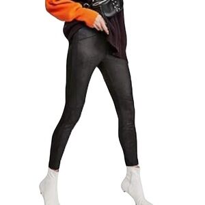 Free People Women’s Midnight Vegan Suede Pull On Pants Size Small Like New